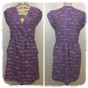 Angie Purple/Bird Print Lightweight Dress sz. 6